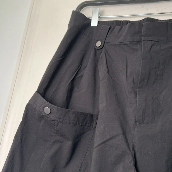Gentle Herd Black Pocket Taper Cotton Nylon Blend Ankle High Waist Pants Size XL - Picture 5 of 10
